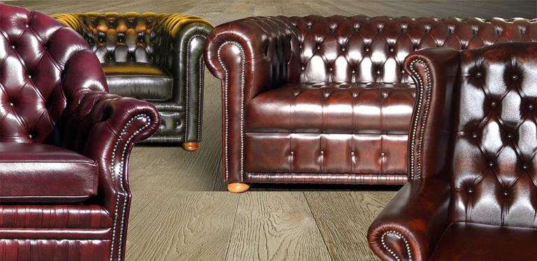 Luxusní kožené sedací soupravy CHESTERFIELD